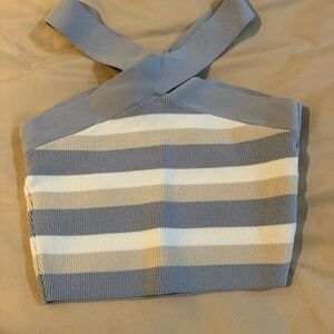 Babaton Blue and Cream Striped Top